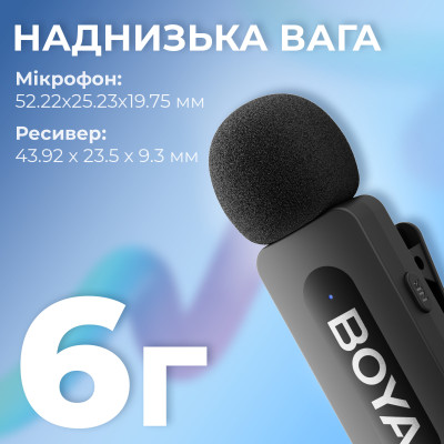 Мікрофон BOYA BY-V1 Lightning Black
