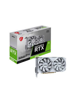 Відеокарта GF RTX 3050 8GB GDDR6 Ventus 2X XS White OC MSI (GeForce RTX 3050 VENTUS 2X XS WHITE 8G OC)
