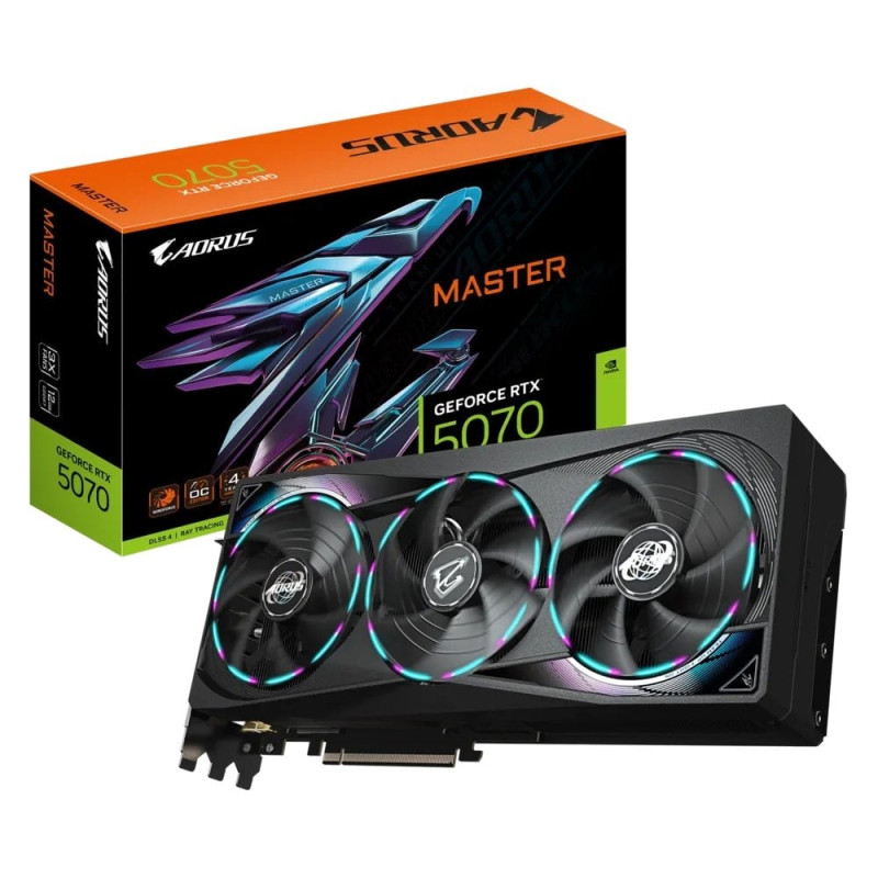 Відеокарта GF RTX 5070 12GB GDDR7 Aorus Master Gigabyte (GV-N5070AORUS M-12GD)