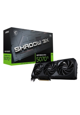Відеокарта GF RTX 5070 Ti 16GB GDDR7 Shadow 3X OC MSI (GeForce RTX 5070 Ti 16G SHADOW 3X OC)