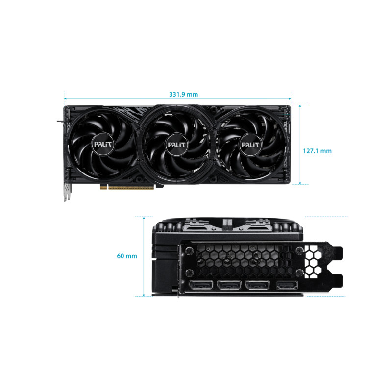 Відеокарта GF RTX 5080 16GB GDDR7 GamingPro OC Palit (NE75080S19T2-GB2031A)