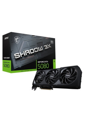 Відеокарта GF RTX 5080 16GB GDDR7 Shadow 3X OC MSI (GeForce RTX 5080 16G SHADOW 3X OC)