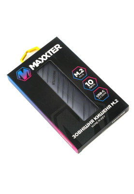 Зовнішня кишеня Maxxter M.2 NVMe PCIe, USB 3.2 Type-C, Metal, Black (EHDE-2280S-01)