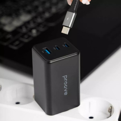 Мережевий зарядний пристрій Proove Pocket GaN 65W Black (WCPG65121201) Мережевий зарядний пристрій Proove Pocket GaN 65W Black (WCPG65121201)