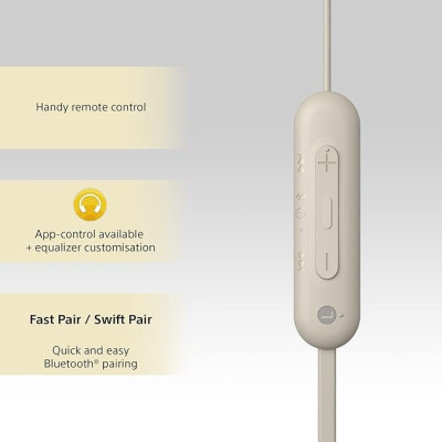 Bluetooth-гарнітура Sony WI-C100 Beige (WIC100C.CE7) Bluetooth-гарнітура Sony WI-C100 Beige (WIC100C.CE7)