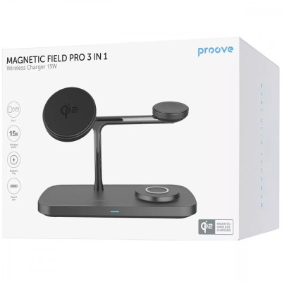 Бездротовий зарядний пристрій Proove Magnetic Field Pro 15W Black (WSMP15002001) Бездротовий зарядний пристрій Proove Magnetic Field Pro 15W Black (WSMP15002001)