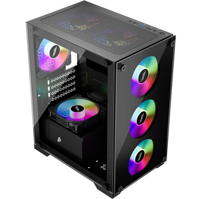 Корпус 1stPlayer X2-M-BK-4F1-PS-600FK-EU Black 600W Корпус 1stPlayer X2-M-BK-4F1-PS-600FK-EU Black 600W