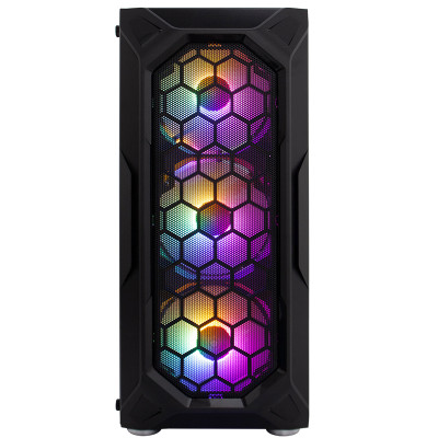Корпус 1stPlayer X6-BK-4F1 Black без БЖ