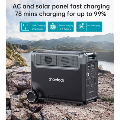 Зарядна станція Choetech BS009 3840Wh, 3600W (BS009-EU-BK)_OEM Зарядна станція Choetech BS009 3840Wh, 3600W (BS009-EU-BK)_OEM
