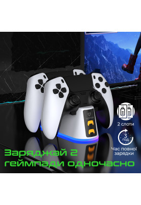 Зарядна станція Vertux для Sony PlayStation Duodock-PS5 White (duodock-ps5)