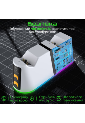 Зарядна станція Vertux для Sony PlayStation Duodock-PS5 White (duodock-ps5)