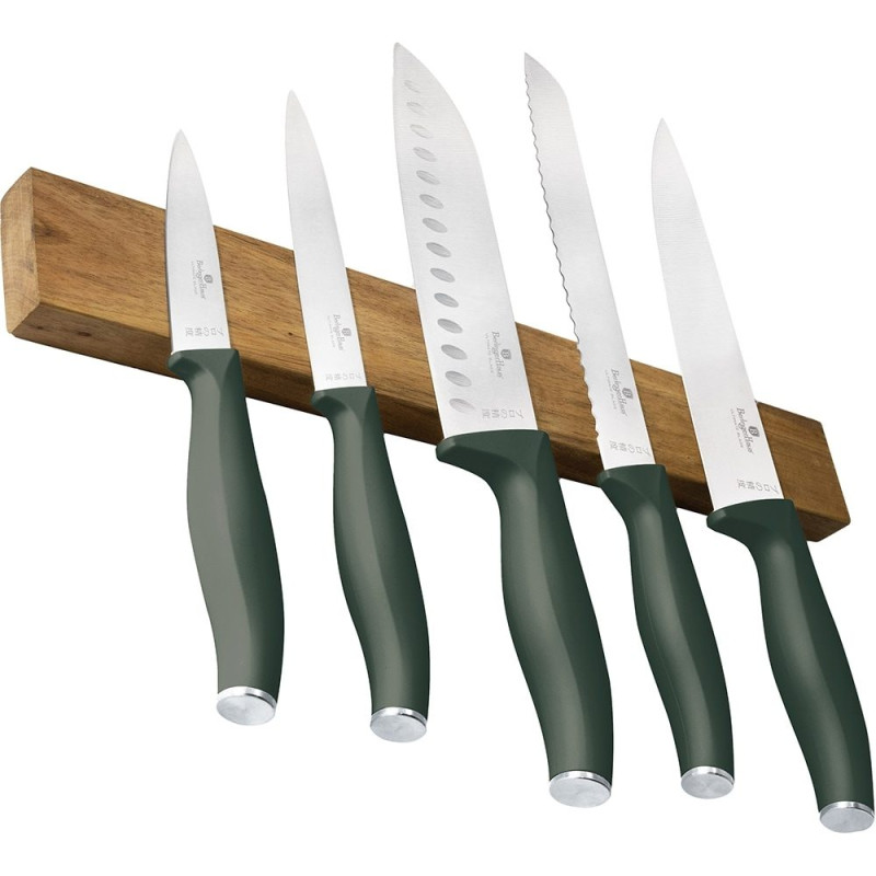 Набір ножів з магнітною планкою Berlinger Haus Matte Green Collection (BH-2978)