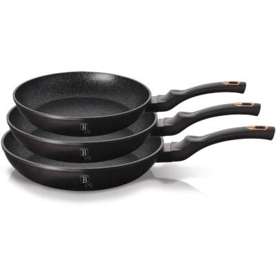 Набір сковородок із 3 предметів Berlinger Haus Black Rose Collection (BH-6158)