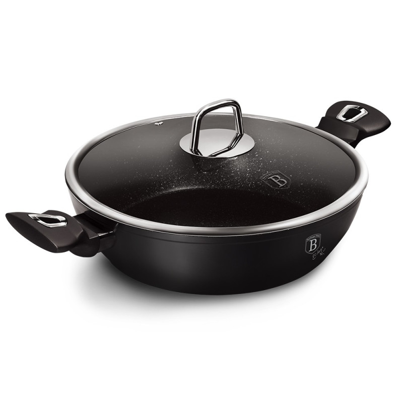 Сковорода Вок із кришкою 30 см Berlinger Haus Black Silver Collection (BH-7113)