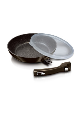 Сковорода з знімною ручкою 28 см Berlinger Haus Metallic Line Shiny Black Collection (BH-7154)