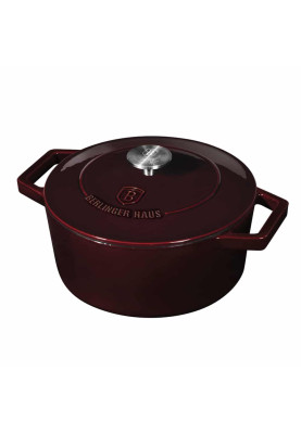 Каструля чавунна 24 см 4,35 л Berlinger Haus Metallic Line Burgundy Edition (BH-6497)