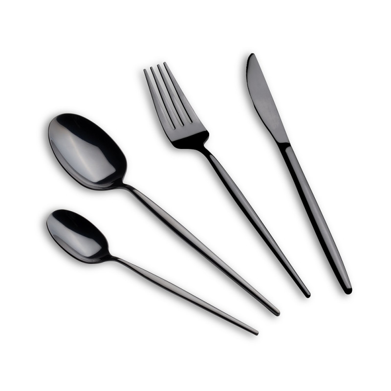 Набір столових приладів 24 предмети Berlinger Haus Black Silver Collection (BH-3069)