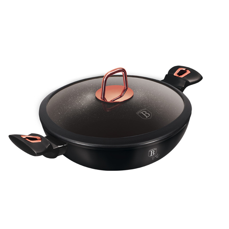 Вок із кришкою 30 см Berlinger Haus Black Rose Collection (BH-7112)