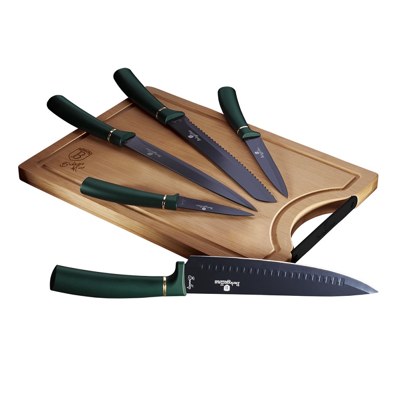 Набір ножів з обробною дошкою Berlinger Haus Emerald Collection (BH-2551)