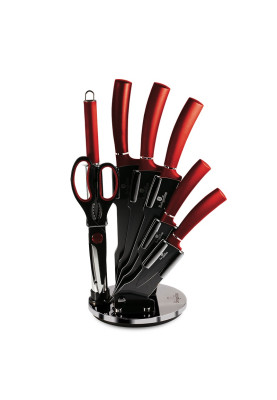 Набір ножів на акриловій підставці Berlinger Haus Metallic Line Burgundy Edition (BH-2562)