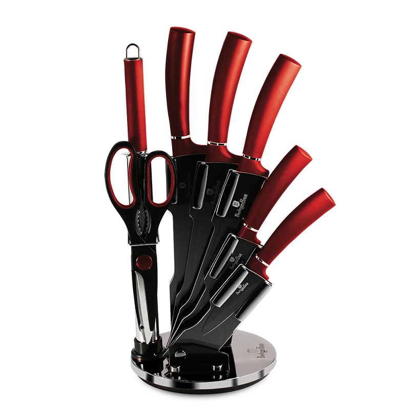 Набір ножів на акриловій підставці Berlinger Haus Metallic Line Burgundy Edition (BH-2562)
