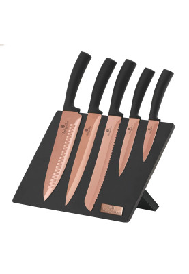 Набір ножів з магнітною підставкою Berlinger Haus Metallic Line Rose Gold Edition (BH-2609)