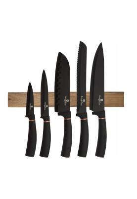 Набір ножів з магнітною планкою Berlinger Haus Black Rose Collection (BH-2884)