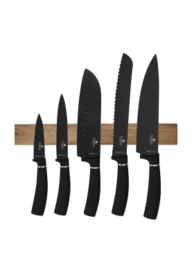 Набір ножів з магнітною планкою Berlinger Haus Black Silver Collection (BH-2885)