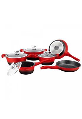 Набір посуду 10 предметів Royalty Line (RL-BS1010M Red-Black)
