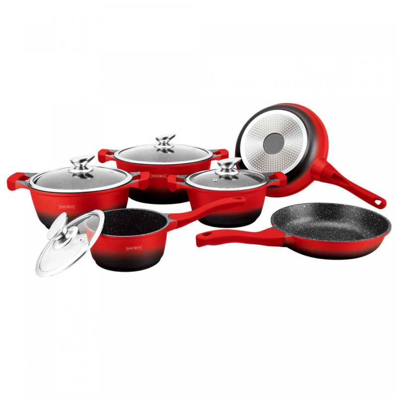 Набір посуду 10 предметів Royalty Line (RL-BS1010M Red-Black)