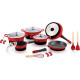 Набір посуду 17 предметів Royalty Line (RL-ES1014M Red-Black)