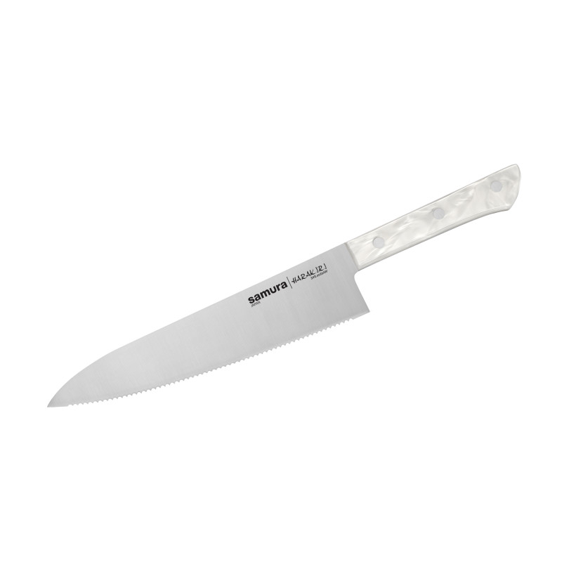Кухонний Шеф ніж 208 мм серрейтор Samura Harakiri Acryl (SHR-0086AW)