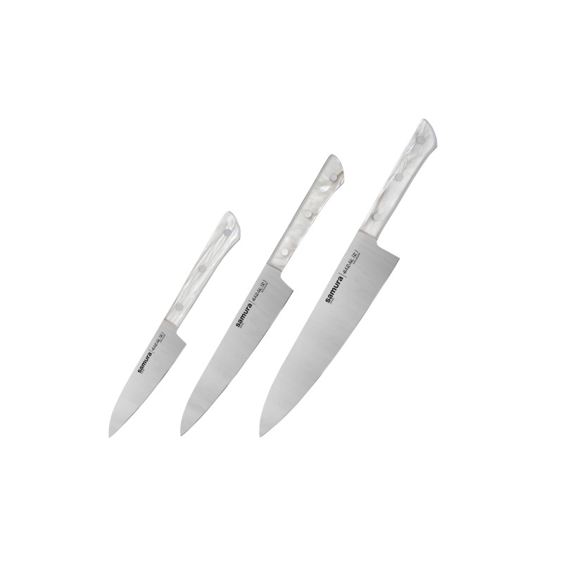 Набір кухонних ножів із 3-х предметів Samura Harakiri Acryl (SHR-0220AW)