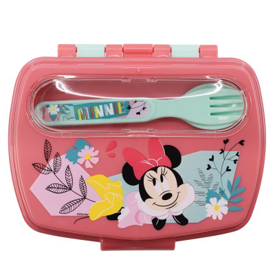 Ланч-бокс дитячий з ложкою та вилкою Stor Minnie Mouse (74409)