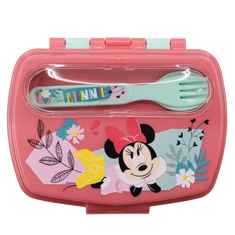 Ланч-бокс дитячий з ложкою та вилкою Stor Minnie Mouse (74409)