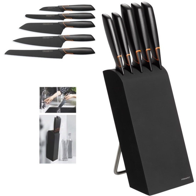 Набір із 5 ножів у блоці Fiskars Edge (1003099)