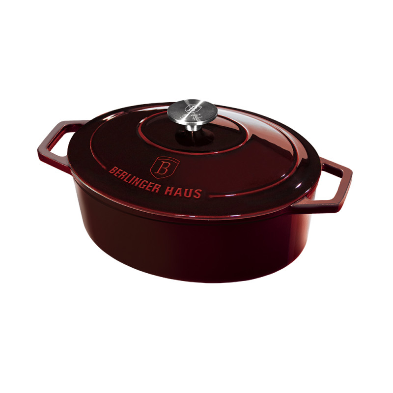 Каструля чавунна 30 см 4,65 л Berlinger Haus Metallic Line Burgundy Edition (BH-6499)