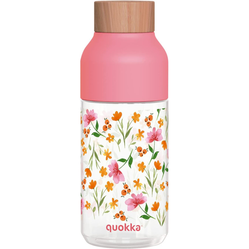 Пляшка для води 570 мл Quokka Pink Flowers (06997)