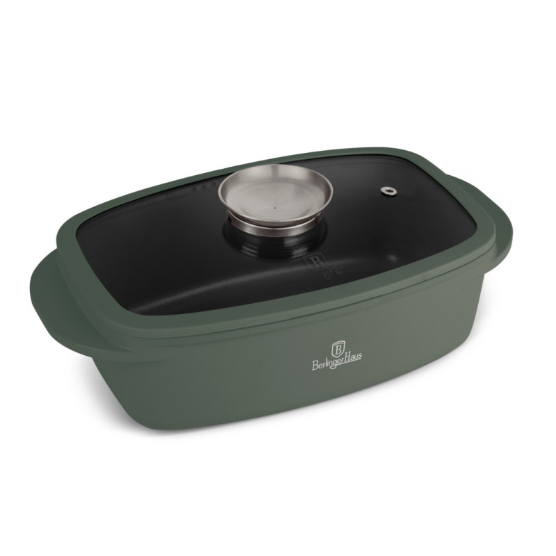 Жаровня зі скляною кришкою і ручкою ароматизації Berlinger Haus Matte Green Collection (BH-8775)