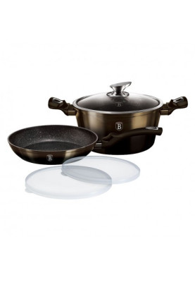 Набір посуду 5 предмет Berlinger Haus Metallic Line Shiny Black Edition (BH-6616)