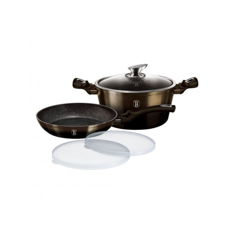 Набір посуду 5 предмет Berlinger Haus Metallic Line Shiny Black Edition (BH-6616)