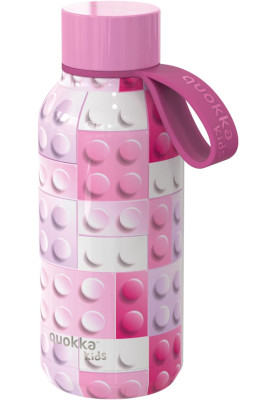 Термопляшка дитяча з силіконовою ручкою 330 мл Quokka Pink Bricks (40142)