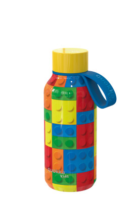 Термопляшка дитяча з силіконовою ручкою 330 мл Quokka Color Bricks (40143)