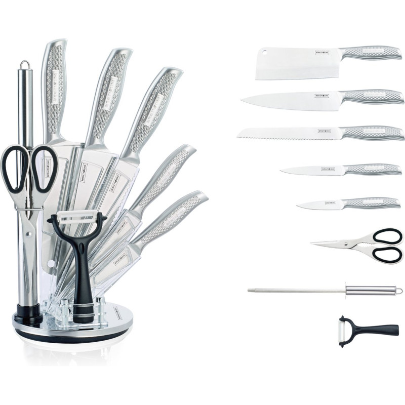 Набір ножів Royalty Line з 9 предметів Silver (RL-KSS510)