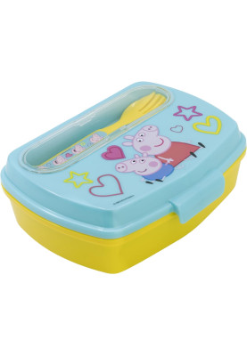 Ланч-бокс дитячий з ложкою та вилкою Stor Peppa Pig (13909)
