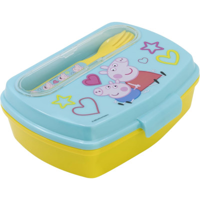 Ланч-бокс дитячий з ложкою та вилкою Stor Peppa Pig (13909)