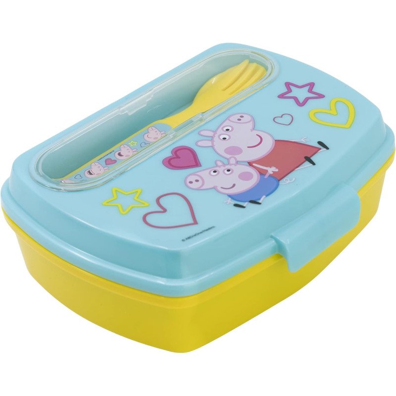 Ланч-бокс дитячий з ложкою та вилкою Stor Peppa Pig (13909)