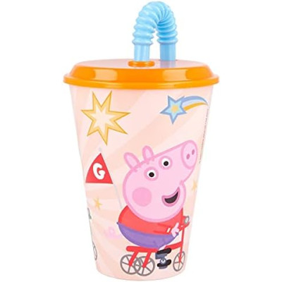 Стакан для дітей з трубочкою 430 мл Stor Peppa Pig (41230)