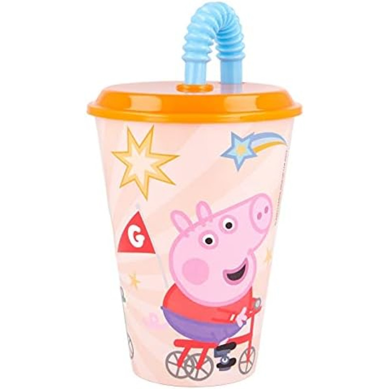Стакан для дітей з трубочкою 430 мл Stor Peppa Pig (41230)