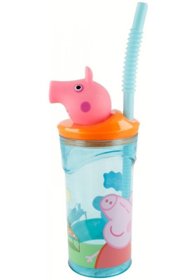 Стакан для дітей з трубочкою 360 мл Stor Peppa Pig (48666)